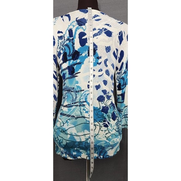 Motive FLATTERING Long Cut V-Neck Sweater Sz L Embellished Bit of Bling NICE TOP - Picture 7 of 14